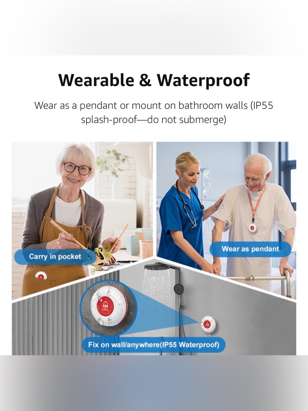 Caregiver Pager Wireless Call Button for Seniors, Disabled, & Elderly Fall Alert - Picture 12 of 16